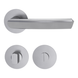 Klika na dveře GK - CRYSTAL PIATTA S - R BN - Broušená nerez (71)