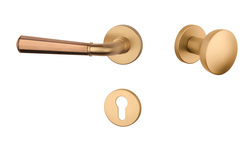 Klika na dveře ASM - MARIGOLD 2 - R 7S OLS/CUM - Mosaz broušená / měď matná