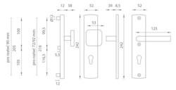 Bezpečnostní kování AXA - PRESTIGE F1 - Přírodní elox
