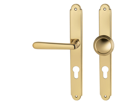 Klika na dveře NI - ALT WIEN Štít OLV - Mosaz leštěná lakovaná