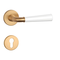 Klika na dveře ASM - MARIGOLD 2 - R 7S OLS/WS - Mosaz broušená / bílá matná