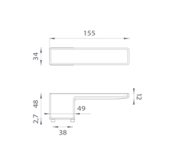 Klika na dveře ASG - HEDERA - RT BS/T - Černá matná / titan