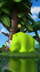 DHINK437-01 DHK - Silikonová noční lampička - Nosorožec 