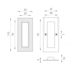 TI - Mušle na posuvné dveře - 2650 T - Titan (141)