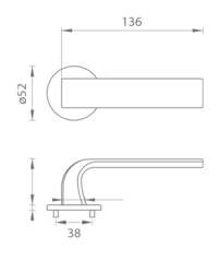 Klika na dveře TI - CINTO - R 2732 5S BS - Černá matná (153)