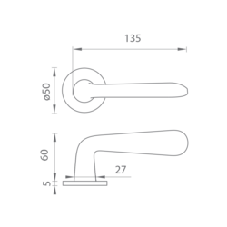 Klika na dveře VM - SNAPP - R Bílá matná (56)
