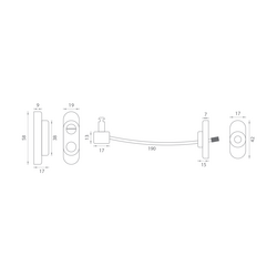 PD - Lankový zámek na okno s pojistkou WS - Bílá matná (RAL9016)