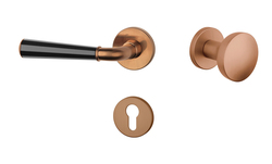 Klika na dveře ASM - MARIGOLD 3 - R 7S CUM/BS/CUM - Měď matná / černá matná / měď matná