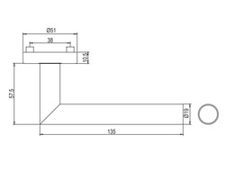 Klika na dveře GK - LUCIA - R BN - Broušená nerez (71)