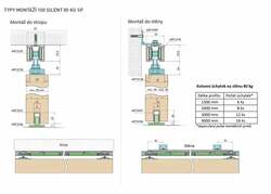 SC - POSUVNÝ SYSTÉM SERIES 100 SILENT 80 KG SP + SINCRO s oboustranným krytem na profil STM - Stříbrná matná