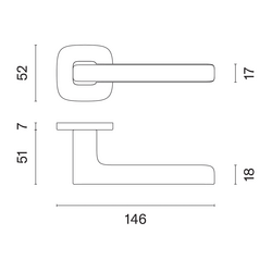 Klika na dveře AS - PEA - QR 7S NP - Nikl perla