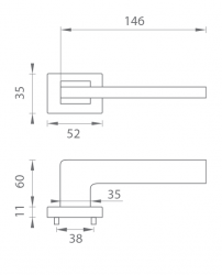 Klika na dveře TI - JUNIOR - RT 4140RT OCS - Chrom broušený (96)