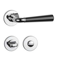 Klika na dveře ASM - MARIGOLD 2 - R 7S OC/BS - Chrom lesklý / černá matná