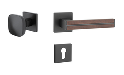 Klika na dveře AS - IMPERATA - HR 7S BS - Černá matná / dřevo santal