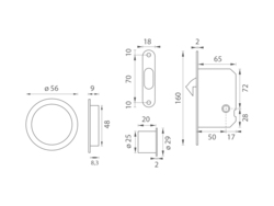 TI - Set na posuvné dveře 2850 WC - R BS - Černá matná (153)