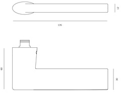 Klika na dveře JNF - DYNAMIC 240 - R BN - Broušená nerez