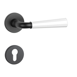 Klika na dveře ASM - MARIGOLD 2 - R 7S BS/WS - Černá matná / bílá matná