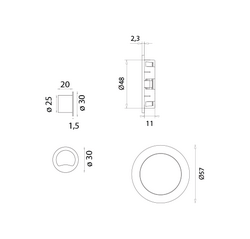 SAB - Set na posuvné dveře Hooky ZERO - R bez otvoru OC - Chrom lesklý