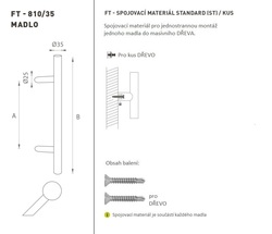 Madlo na dveře FT - MADLO kód K10 Ø 35 mm ST ks WS - Bílá matná