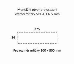 SRL - ALFA větrací mřížka šířka 100 x 800 mm F9 - Nerez elox