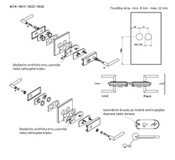 TI - Zámek na skleněné dveře OC - ​​Chrom lesklý (03)