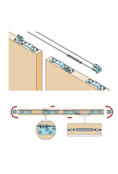 SC - POSUVNÝ SYSTÉM SERIES 100 SILENT 80 KG SP + SINCRO s oboustranným krytem na profil STM - Stříbrná matná