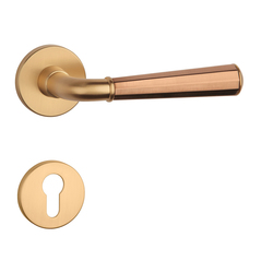 Klika na dveře ASM - MARIGOLD 3 - R 7S OLS/CUM/OLS - Mosaz broušená / měď matná / mosaz broušená