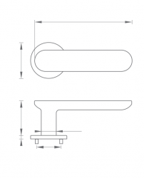 Klika na dveře TI - NELA - R 4006 5S OLV - Mosaz leštěná lakovaná (01)