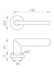 Klika na dveře TI - ELIPTICA - R 3098 5S T - Titan (141)
