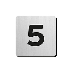 JNF - Domovní číslice "5" IN.34.300 - 75 mm - nalepovací BN - Broušená nerez