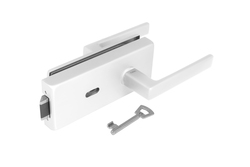 TI - ZÁMEK na sklo s klikou SONIA 4025 - BB WS - Bílá matná (152)