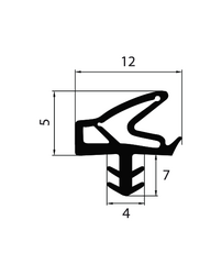 OS - Těsnění do zárubně (bezfalcové dveře) L 5701 Šedá