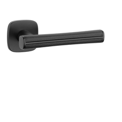 Klika na dveře AS - DAVIDIA - QR 7S BS - Černá matná / černá kůže