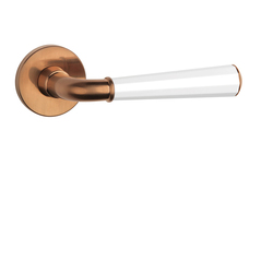 Klika na dveře ASM - MARIGOLD 3 - R 7S CUM/WS/CUM - Měď matná / bílá matná / měď matná