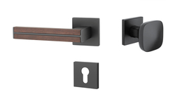 Klika na dveře AS - IMPERATA - HR 7S BS - Černá matná / dřevo santal