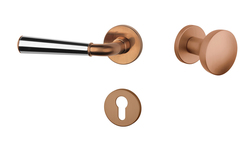 Klika na dveře ASM - MARIGOLD 3 - R 7S CUM/OC/CUM - Měď matná / chrom lesklý / měď matná