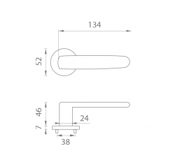 Klika na dveře AS - ROSA - R 7S BS - Černá matná