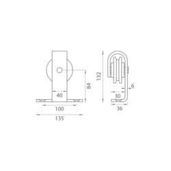 MP - Posuvný systém VINTAGE 3 s tlumičem a kolejnicí 2m BS - Černá matná