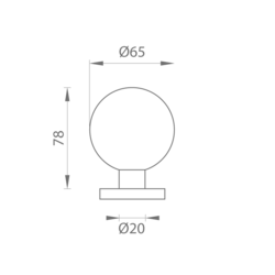 Koule na dveře JNF - KOULE PEVNÁ IN.00.090.RAW - R BN - Broušená nerez