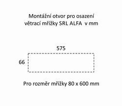 SRL - ALFA větrací mřížka šířka 80 x 600 mm F3 - Zlatý elox