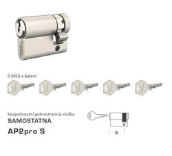 Bezpečnostní vložka DK - EAP2pro S jednostranná NP - Nikl perla