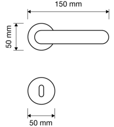 Klika na dveře LI - DELFINO - R MC - Chrom lesklý / chrom pískovaný