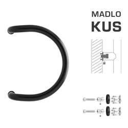 Madlo na dveře WA - MADLO M1 WA/B-D-DŘEVO ks Černá (RAL 9005)