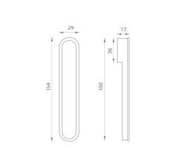 JNF - Úchytka do čela posuvných dveří IN.16.312 TCH - Titanium čoko