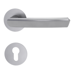 Klika na dveře GK - CRYSTAL PIATTA S - R BN - Broušená nerez (71)