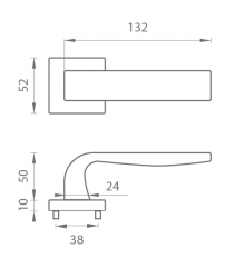 Klika na dveře MPK - CYNTHIA - HR NP - Nikl perla