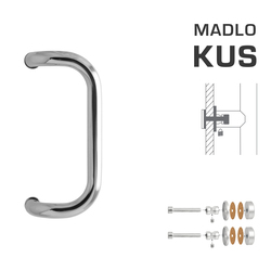 Madlo na dveře WA - MADLO M2 WA/C-S-SKLO ks LN - Leštěná nerez