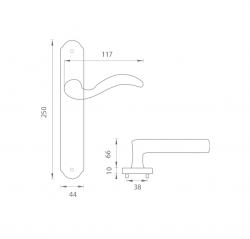 Klika na dveře FO - PAPERINO OGA - Antik šedá
