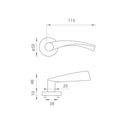 Klika na dveře FO - FAN - R OLSM - Mosaz broušená matná