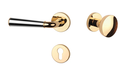 Klika na dveře ASM - MARIGOLD 3 - R 7S OLV/OC/OLV - Mosaz leštěná lakovaná / chrom lesklý / mosaz leštěná lakovaná